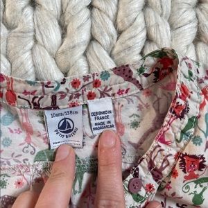 Petit Bateau Safari Print Button Front Blouse!